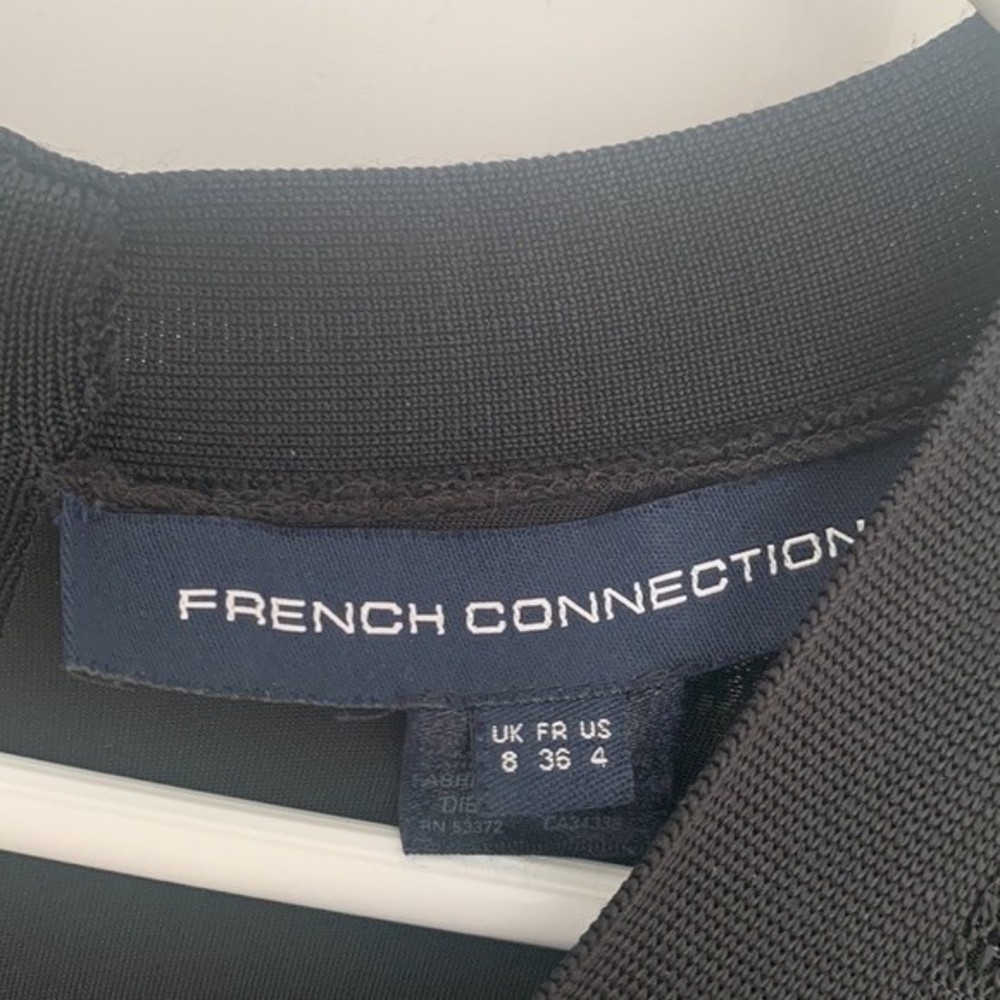French Connection Black Body-Con Mini Dress Size 4 - Picture 5 of 13